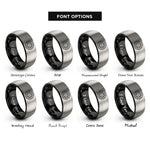font options for inside engraving on black & silver clutch disc rings
