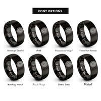 font options for inside engraving on black clutch disc rings