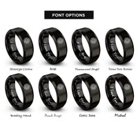 font options for inside engraving on black clutch disc rings