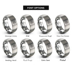 font options for inside engraving on gray clutch disc rings