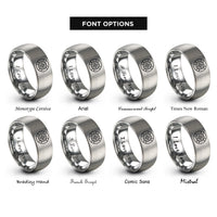font options for inside engraving on gray clutch disc rings