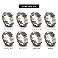 font options for inside engraving on grey clutch disc rings