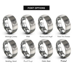 font options for inside engraving on silver clutch disc rings