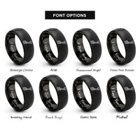 font options for inside engraving on black clutch pedal rings