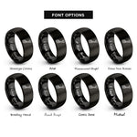 font options for inside engraving on black clutch pedal rings