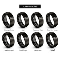 font options for inside engraving on black clutch pedal rings