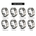 font options for inside engraving on silver clutch pedal rings