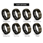 font options for inside engraving on gunmetal & black clutch pedal rings