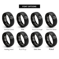 font options for inside engraving on black clydesdale rings