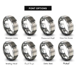 font options for inside engraving on gray clydesdale rings