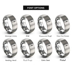 font options for inside engraving on gray cn tower rings