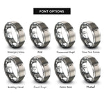font options for inside engraving on gray cn tower rings