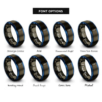 font options for inside engraving on gunmetal & blue cn tower rings