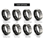 font options for inside engraving on black & gray cnc machine rings