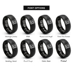 font options for inside engraving on black cnc machine rings