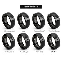 font options for inside engraving on black cnc machine rings