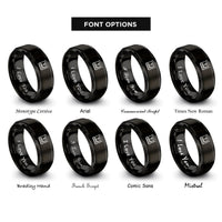 font options for inside engraving on black cnc machine rings