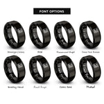 font options for inside engraving on black cnc machine rings