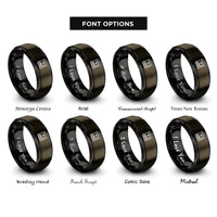 font options for inside engraving on gunmetal & black cnc machine rings