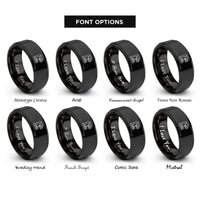 font options for inside engraving on black cnc machine icon rings