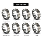 font options for inside engraving on silver cnc machine icon rings