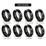 font options for inside engraving on black & grey cnc router rings