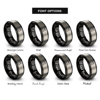font options for inside engraving on black & silver cnc router rings