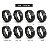 font options for inside engraving on black cnc router rings