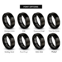 font options for inside engraving on black cnc router rings