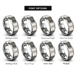 font options for inside engraving on gray co2 down arrow rings