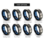 font options for inside engraving on black & blue & grey coach clipboard whistle rings