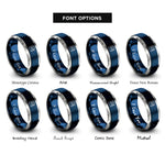 font options for inside engraving on blue & grey coach clipboard whistle rings