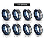 font options for inside engraving on blue & grey coach clipboard whistle rings