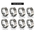 font options for inside engraving on silver coach clipboard whistle rings