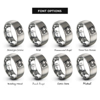 font options for inside engraving on silver coal tender rings