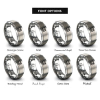 font options for inside engraving on gray coal tender rings