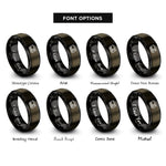 font options for inside engraving on gunmetal & black coal tender rings
