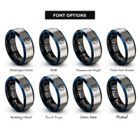 font options for inside engraving on black & blue & silver coast guard rings