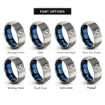 font options for inside engraving on blue & silver coast guard rings