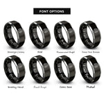 font options for inside engraving on black & silver coast guard circle rings