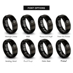 font options for inside engraving on black coast guard circle rings