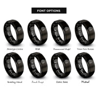 font options for inside engraving on black coast guard circle rings