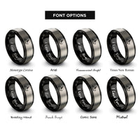 font options for inside engraving on black & grey coast guard cutter rings