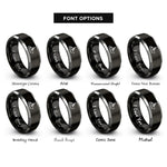 font options for inside engraving on black & silver coast guard cutter rings