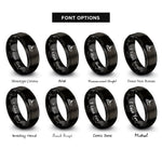font options for inside engraving on black coast guard cutter rings