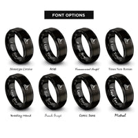font options for inside engraving on black coast guard cutter rings