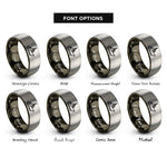 font options for inside engraving on gunmetal & silver coast guard cutter rings