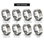 font options for inside engraving on grey coast guard rings