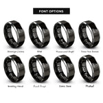 font options for inside engraving on black & gray coastal cliff rings