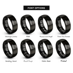 font options for inside engraving on black coastal cliff rings